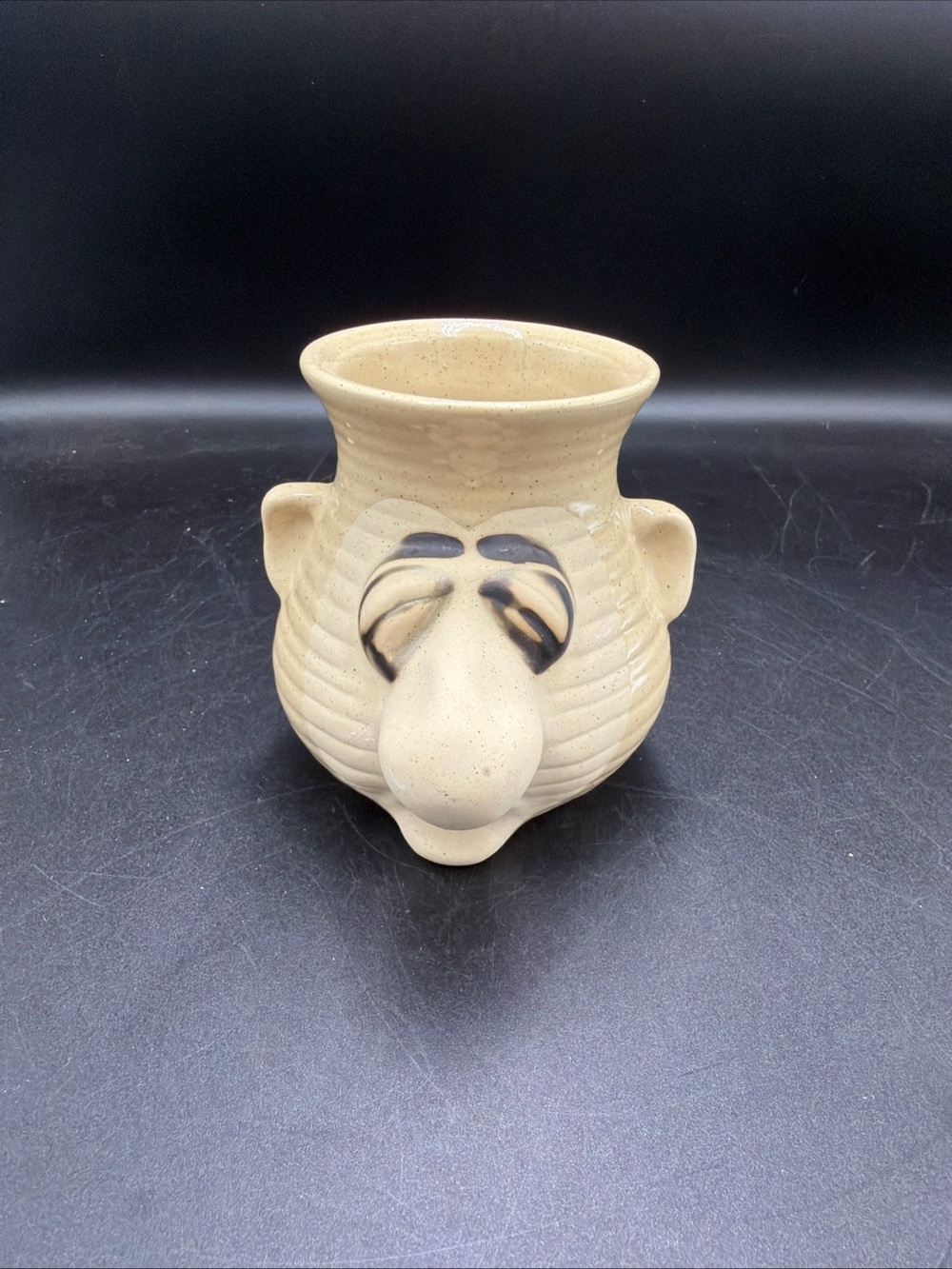 Vintage Peter Petrie Designs "It Snot a Mug" Big Nosed Pottery Egg Separator